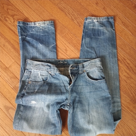 LONDONJEAN Denim - London Jeans Distressed Light Wash Straight Leg Jeans 6